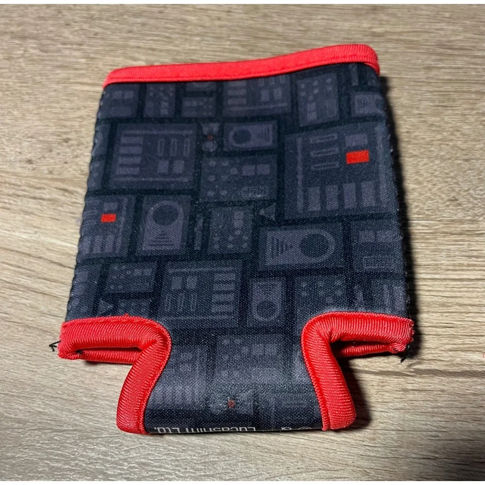 Star Wars Death Star Pattern Drink Koozie‎ Holder Red Trim Lucasfilm Ltd